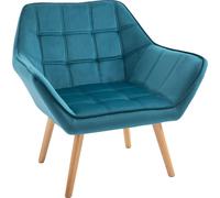 HOMCOM Fauteuil individuel Fauteuil à oreilles Fauteuil relax avec velours Pieds surélevés polyester velouté scandinave vert 64 x 62 x 72,5 cm