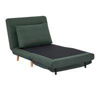 HOMCOM Fauteuil-lit 3-en-1 avec fonction lit, fauteuil-méridienne, dossier réglable, pieds en hêtre, coussin, Vert foncé
