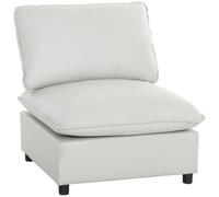 HOMCOM Fauteuil Lounge Modulaire en Cuir Synthétique Rembourré 74 cm Gris