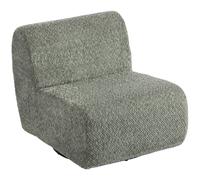 HOMCOM Fauteuil lounge pivotant effet chenille, assise large, pour salon, chambre, gris
