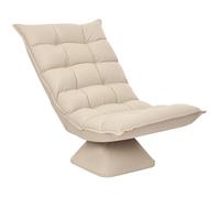 HomCom Fauteuil relax pivotant grand confort, inclinaison 5 niveaux, velours microfibre beige