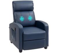 HOMCOM Fauteuil Massage Inclinable Manuel 150° Bleu Foncé