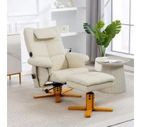 HOMCOM Fauteuil massant avec repose-pied, dossier inclinable jusqu'à 135°, coffre de rangement, télécommande