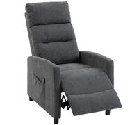 HOMCOM Fauteuil massant inclinable manuel 160° en chenille avec repose-pieds, télécommande, poches, Gris foncé