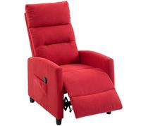 HOMCOM Fauteuil Massant Inclinable Manuel 160° en Chenille avec Repose-pieds, Télécommande, Poches, Rouge vin