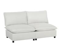 HOMCOM Fauteuil Modulaire en Cuir Synthétique Rembourré 146 cm Gris