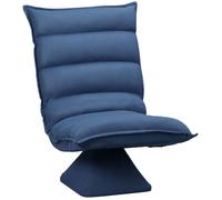 HOMCOM Fauteuil paresseux siège pivotant 360° dossier inclinable fauteuil design capitonné - revêtement en tissu microfibre bleu