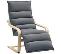 HOMCOM Fauteuil Poang moderne en velours réglable Gris foncé