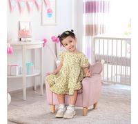 HOMCOM Fauteuil pour Enfants en Tissu Effet Velours Rose avec Dossier en Forme de Couronne, 50,2x41,9x57,8 cm