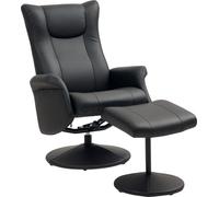 HOMCOM Fauteuil relax avec pouf pivotant à 360° Fauteuil TV avec fonction chaise longue Fauteuil de relaxation avec dossier réglable Fauteuil TV pouvant supporter jusqu'à 150 kg pour le salon Similicu