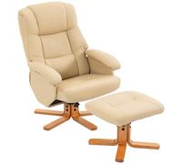 HOMCOM Fauteuil Relax avec Repose-Pied Dossier Inclinable 120 Kg Beige