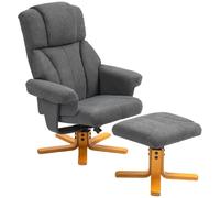 HOMCOM Fauteuil Relax avec Repose-Pied Dossier Inclinable Gris Foncé