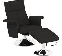HOMCOM Fauteuil relax avec repose-pieds, fauteuil de massage avec fonction chaise longue, fauteuil de relaxation électrique avec télécommande, fauteuil de télévision avec aspect lin, acier, noir