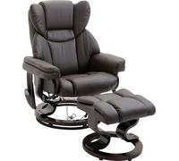 HOMCOM Fauteuil relax avec repose-pieds, fauteuil TV électrique avec fonction chaise longue, fauteuil de massage pivotant avec télécommande, similicuir, marron