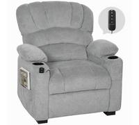 HOMCOM Fauteuil Relax électrique inclinable Dossier Coque Gris