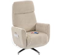 HOMCOM Fauteuil relax électrique réglable et rotatif à 2 moteurs, crème