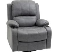 HOMCOM Fauteuil de Relaxation TV Pivotant avec Fonction Chaise Longue, Bascule et Porte-Boisson - Pour Le Salon, en Tissu