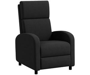 HOMCOM Fauteuil Relax Fauteuil de Relaxation inclinable Salon avec Dossier réglable jusqu'à 160° manuellement, Repose-Pieds intégré pour Salon Chambre Bureau Home cinéma, Charge 120 kg, Noir