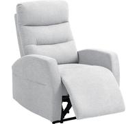 HOMCOM Fauteuil relax, Fauteuil TV avec fonction chaise longue, rembourré Fauteuil TV avec repose-pieds, aspect lin Fauteuil de relaxation pour salon, chambre à coucher jusqu'à 150 kg, gris clair