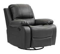 HOMCOM Fauteuil Relax Fauteuil TV avec Fonction Chaise Longue, Repose-Pieds, pivotant Fauteuil TV avec système de Ressorts ensachés pour Le Salon, la Chambre à Coucher, Noir