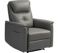 HOMCOM Fauteuil relax, fauteuil TV avec fonction chaise longue, ressorts ensachés, rembourré Fauteuil TV avec repose-pieds, poche latérale, pour salon, chambre à coucher, gris clair