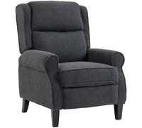 HOMCOM Fauteuil relax inclinable en polaire Teddy, fauteuil de relaxation avec repose-pieds extensible, assise rembourrée, gris
