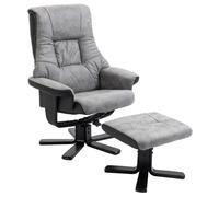 HOMCOM - Fauteuil relax inclinable - Microfibre (100% polyester) - 78x82.5x109cm - Gris