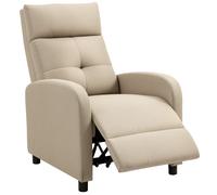 HOMCOM Fauteuil relax inclinable, repose-pieds extensible, ressorts ensachés, jusqu'à 150 kg, Beige