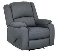 HOMCOM Fauteuil relax manuel Fauteuil TV avec fonction chaise longue, aspect lin, fauteuil TV avec poignée latérale, repose-pieds, supporte jusqu'à 150 kg, pour le salon, gris foncé