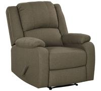 HOMCOM Fauteuil relax manuel Fauteuil TV avec fonction chaise longue, aspect lin, fauteuil TV avec poignée latérale, repose-pieds, pour le salon, marron
