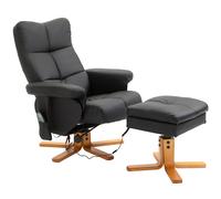 HOMCOM Fauteuil Relax Massagesessel avec Repose-Pieds Rangement Fonction Inclinable TV Sessel 145° d'Inclinaison Polyester Noir 80x86x99cm