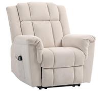 HOMCOM – Fauteuil relax électrique massant et chauffant inclinable tissu chenille Beige