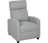 HOMCOM-Fauteuil relax-Polyester, acier-69L x 88B x 101H cm-gris clair
