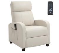 HOMCOM Fauteuil Relax Reclinable Manuellement Avec Repose-Pieds En Tissu Bleu