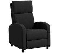 HOMCOM Fauteuil Relax Réglable 160° Manuellement Repose-Pieds Intégré Noir | Fauteuil de Relaxation Inclinable, Salon avec Dossier, pour Salon Chambre Bureau Home Cinéma, Charge 120 kg