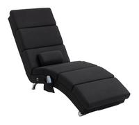 HOMCOM - Fauteuil relax - Tissu effet lin (100% polyester) - 56x168x84cm - Noir