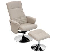 HOMCOM - Fauteuil relax - Tissu en polyester - 69x71x104cm - beige