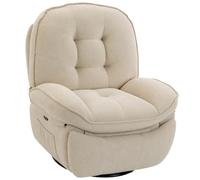 HOMCOM Fauteuil Relax TV inclinable, Charge Max 150kg Blanc Crème