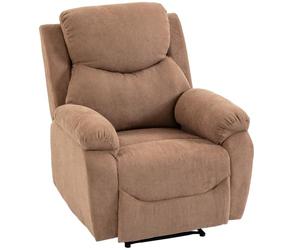 HOMCOM Fauteuil Relaxant Inclinable à Dossier Réglable Marron Foncé
