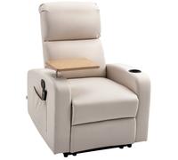HomCom Fauteuil relaxant massant en microfibre 77x93x105 cm Beige