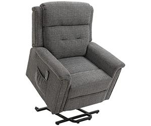 HOMCOM Fauteuil releveur électrique 2 Moteurs Fauteuil de Relaxation Gris