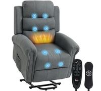 HOMCOM Fauteuil Releveur Électrique avec Massage Chauffage Ports USB Gris