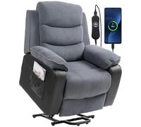 HOMCOM Fauteuil releveur électrique Dossier Inclinable Gris Foncé
