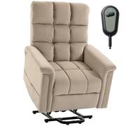 HOMCOM Fauteuil Releveur Électrique Dossier Inclinable Marron