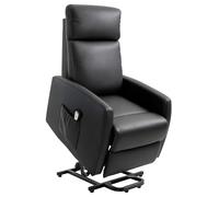 HOMCOM Fauteuil releveur électrique, Fauteuil de Relaxation, inclinable avec Repose-Pied Ajustable, télécommande et Pochette, revêtement synthétique, Noir