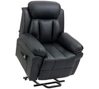 HOMCOM Fauteuil releveur électrique, Fauteuil Relax électrique avec Repose-Pied Ajustable, Dossier inclinable, télécommande, Poche latérale, pour Personnes âgées, Noir