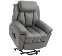 HOMCOM Fauteuil releveur électrique, Fauteuil Relax électrique avec Repose-Pied Ajustable, Dossier inclinable, télécommande, Poche latérale, pour Personnes âgées, Gris