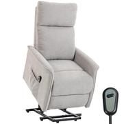 Fauteuil releveur électrique - HOMCOM - dossier inclinable, coussin à ressorts, télécommande - chenille - 69 x 91 x 106 cm - gris
