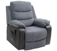 HOMCOM Fauteuil releveur électrique, fauteuil relax électrique velours côtelé, dossier inclinable, ports USB, 96x96x108cm, gris