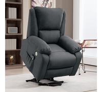 HOMCOM Fauteuil releveur électrique fonction massage et chaleur inclinaison réglable ports USB 87 x 92 x 105 cm gris